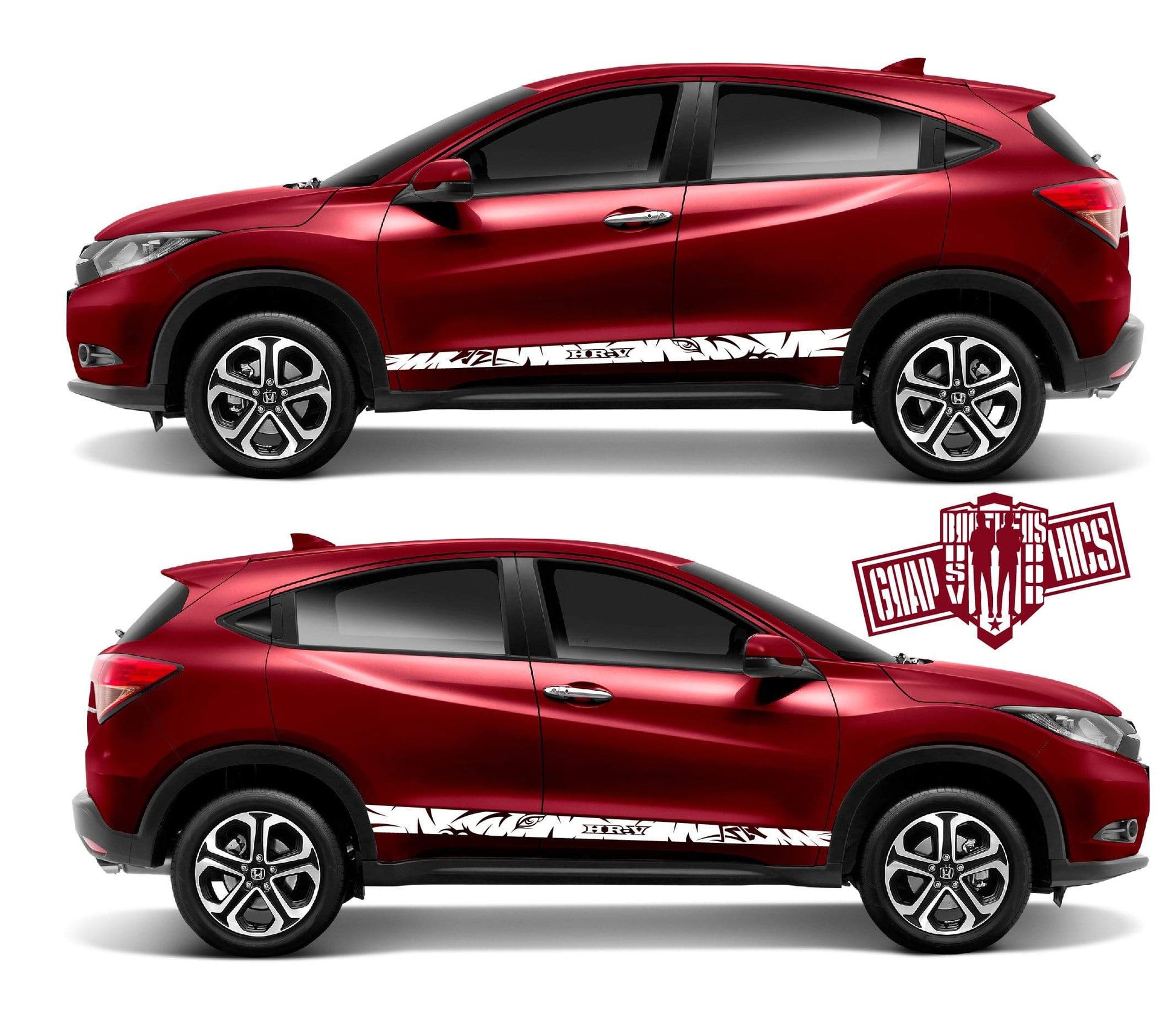 Decal Sticker Vinyl Side Racing Stripes for Honda HR-V. - Brothers-Graphics