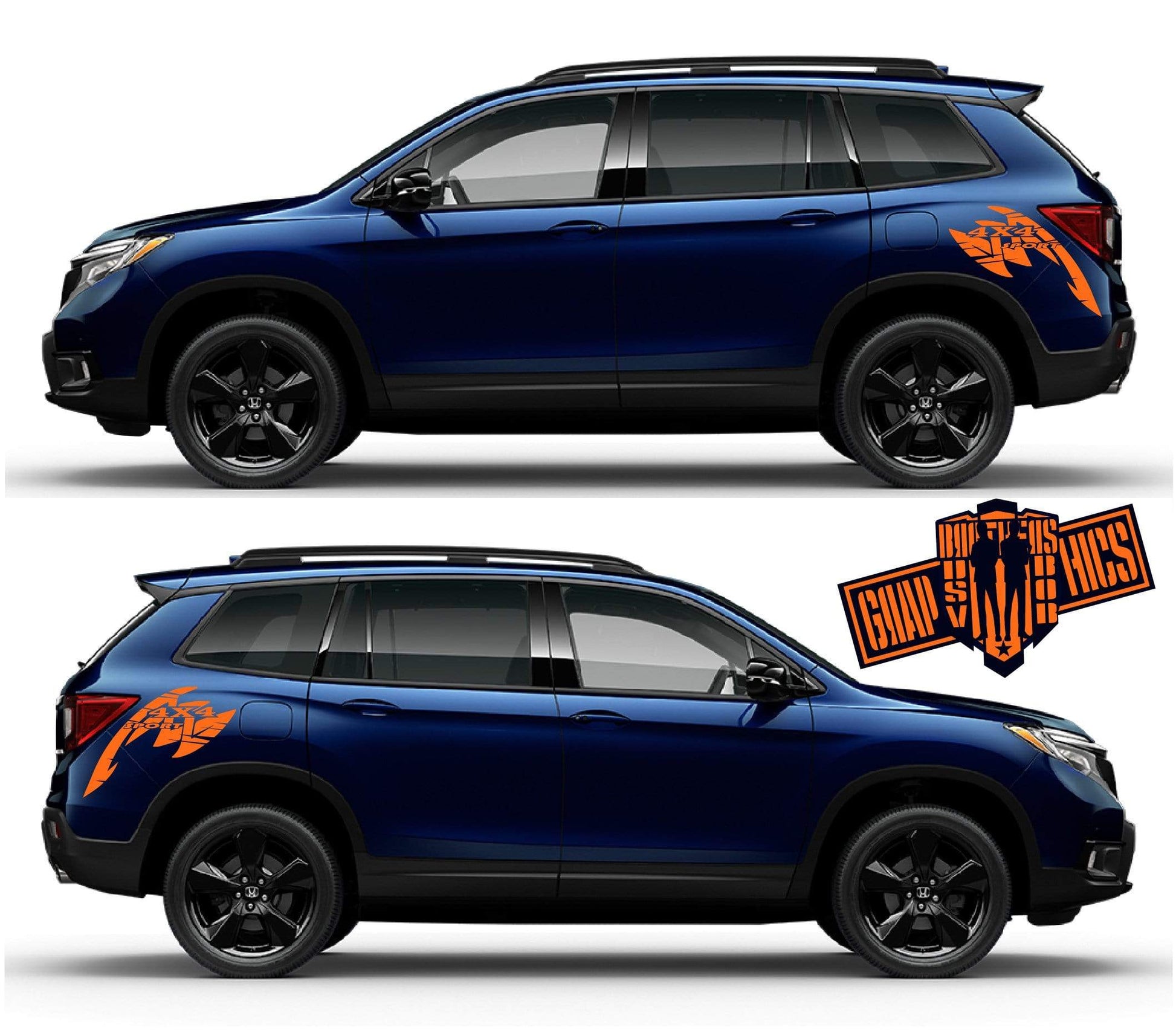 Decal Sticker Vinyl Side Racing Stripes for Honda Passport - Brothers-Graphics