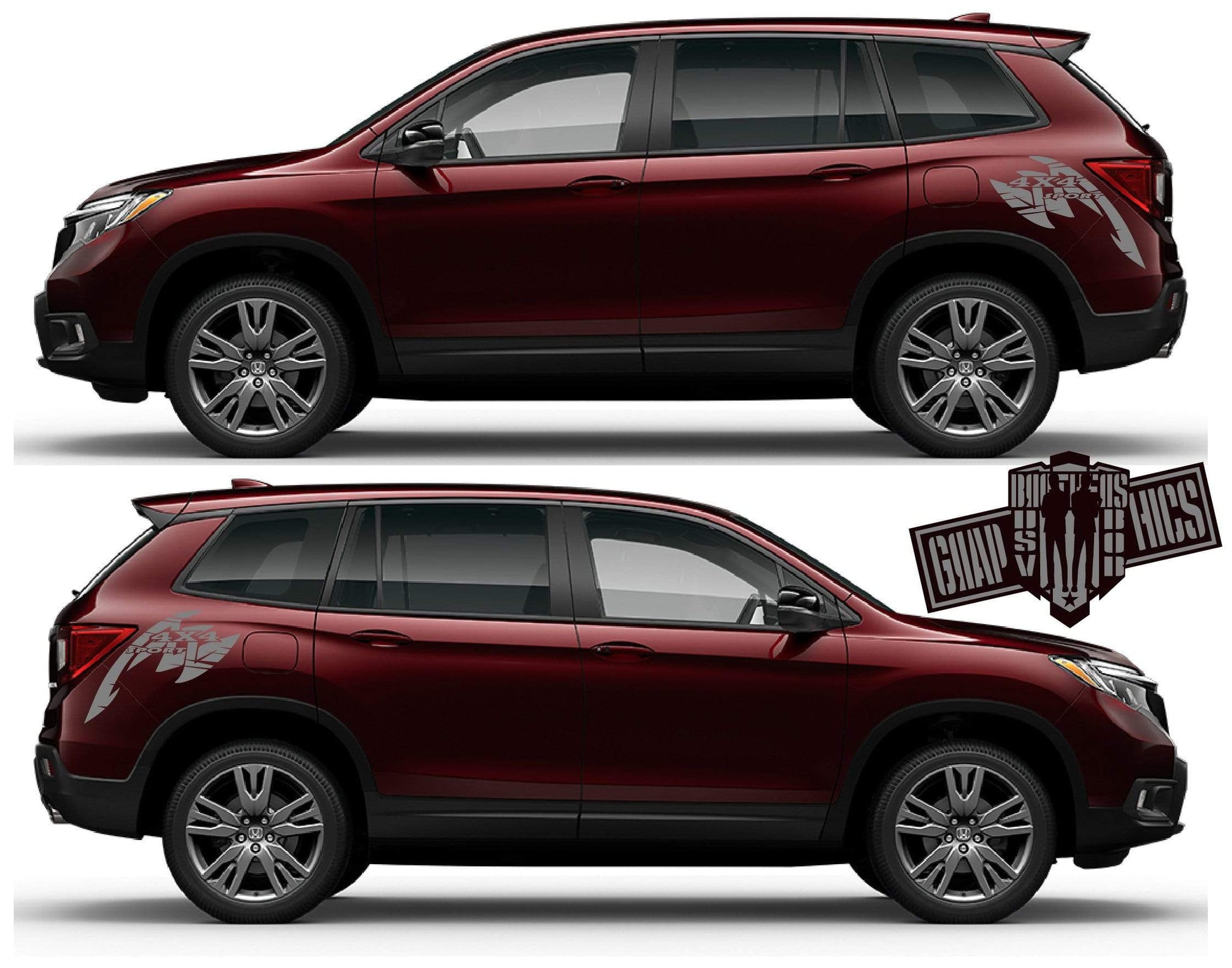 Decal Sticker Vinyl Side Racing Stripes for Honda Passport - Brothers-Graphics