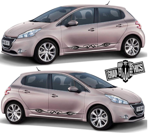 Decal Sticker Vinyl Side Racing Stripes for Peugeot 208 - Brothers-Graphics