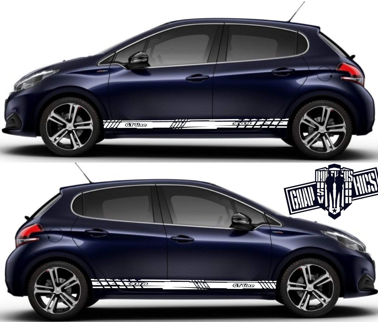 Decal Sticker Vinyl Side Racing Stripes for Peugeot 208 - Brothers-Graphics