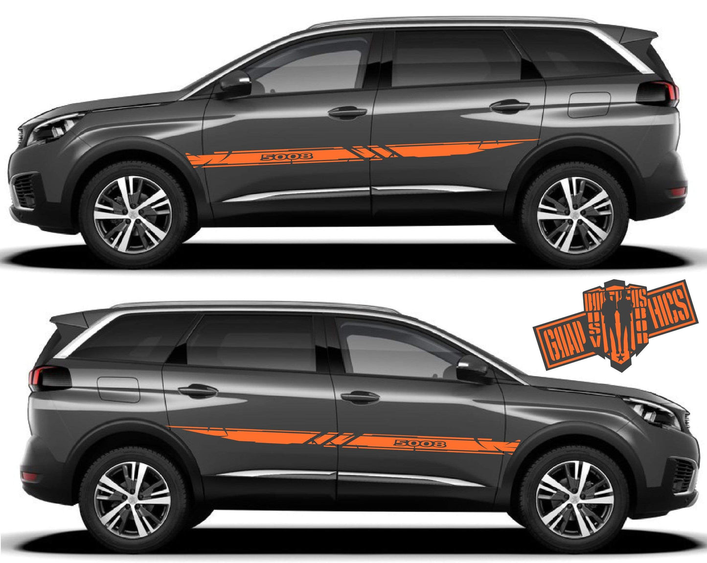 Decal Sticker Vinyl Side Racing Stripes for Peugeot 5008 - Brothers-Graphics