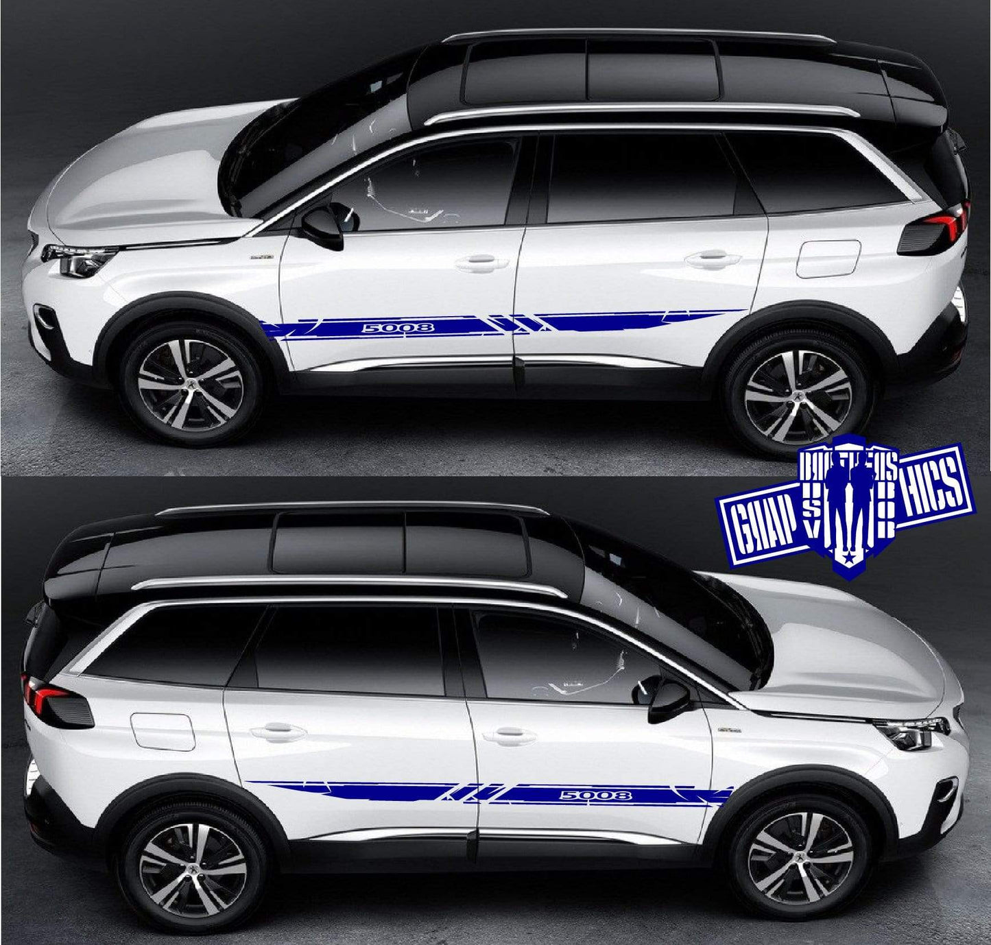 Decal Sticker Vinyl Side Racing Stripes for Peugeot 5008 - Brothers-Graphics