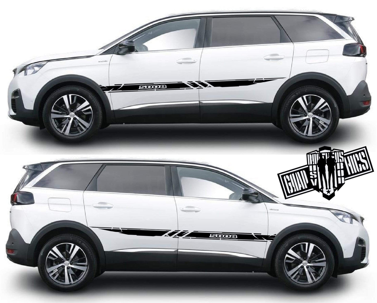 Decal Sticker Vinyl Side Racing Stripes for Peugeot 5008 - Brothers-Graphics