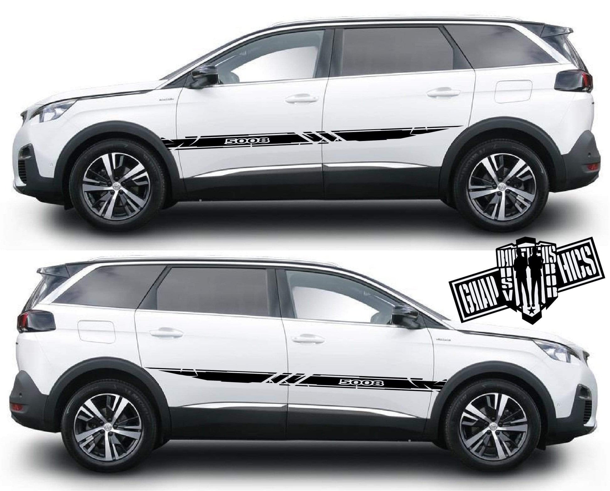 Decal Sticker Vinyl Side Racing Stripes for Peugeot 5008 - Brothers-Graphics