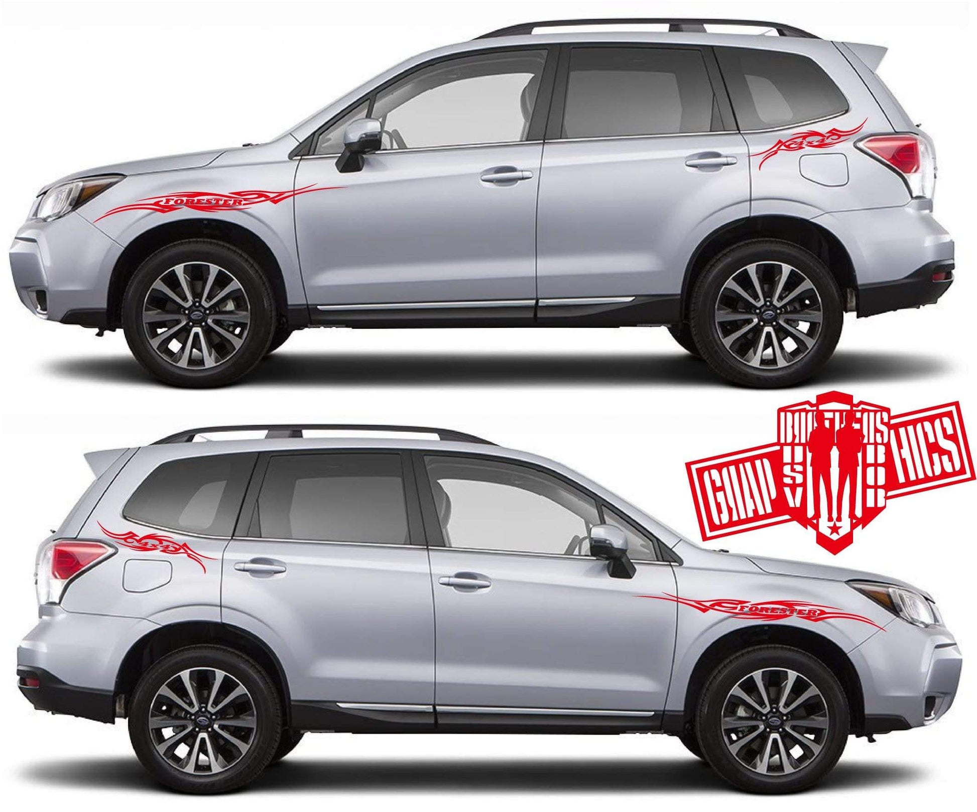 Decal Sticker Vinyl Side Racing Stripes for Subaru Forester - Brothers-Graphics