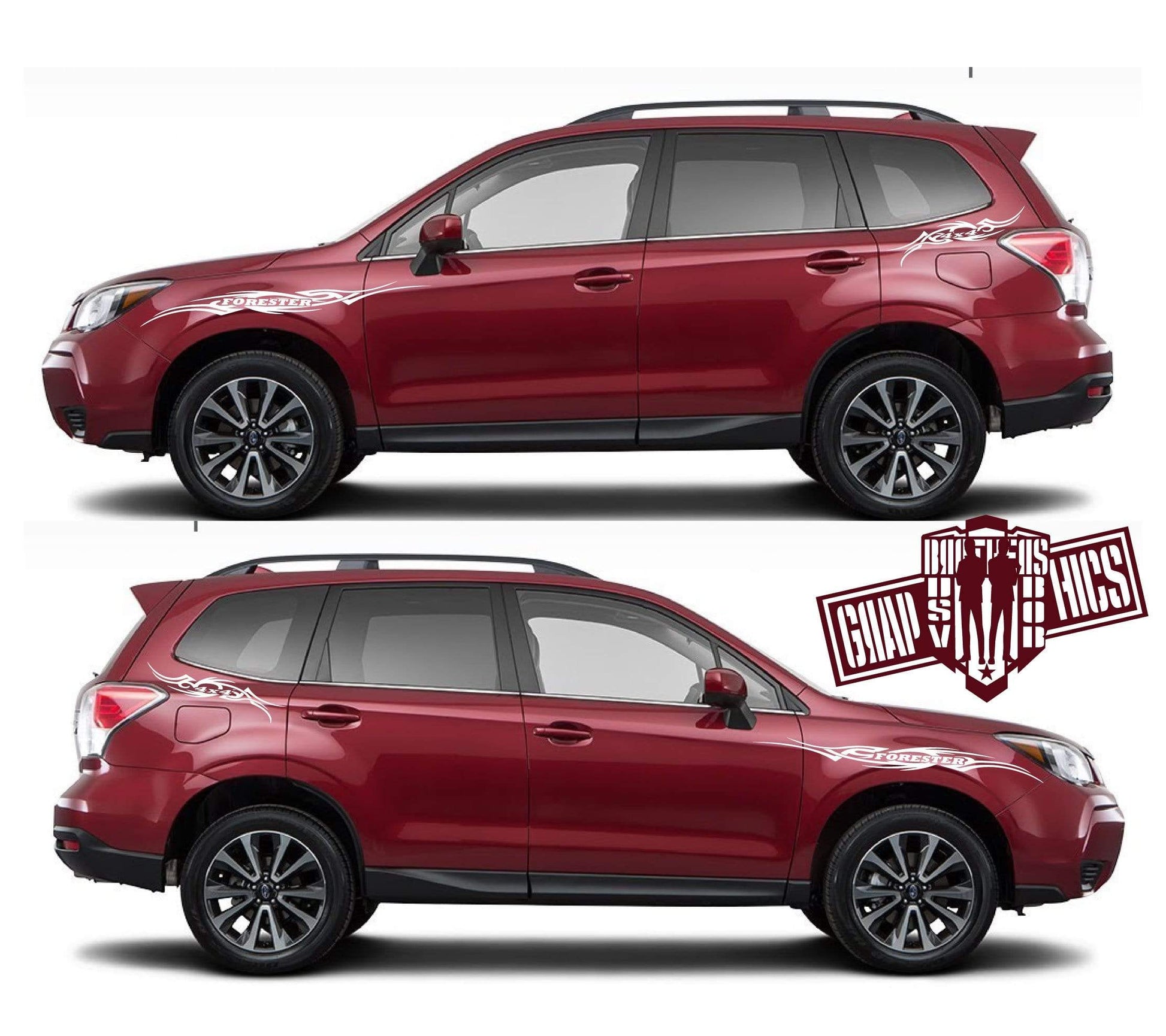 Decal Sticker Vinyl Side Racing Stripes for Subaru Forester - Brothers-Graphics