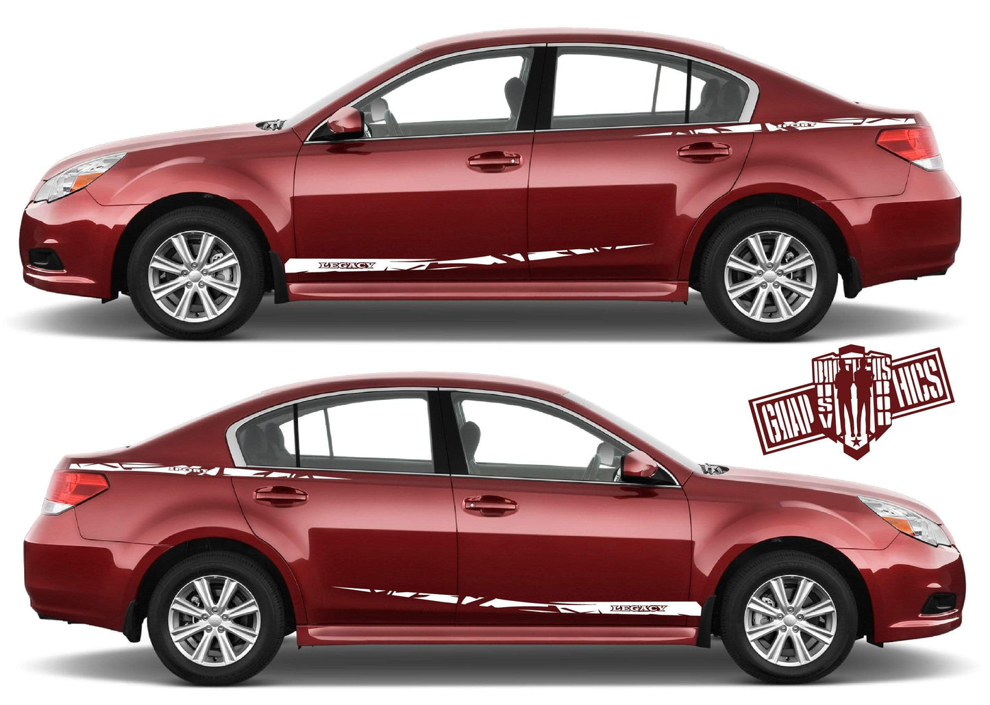 Decal Sticker Vinyl Side Racing Stripes for Subaru Legacy - Brothers-Graphics