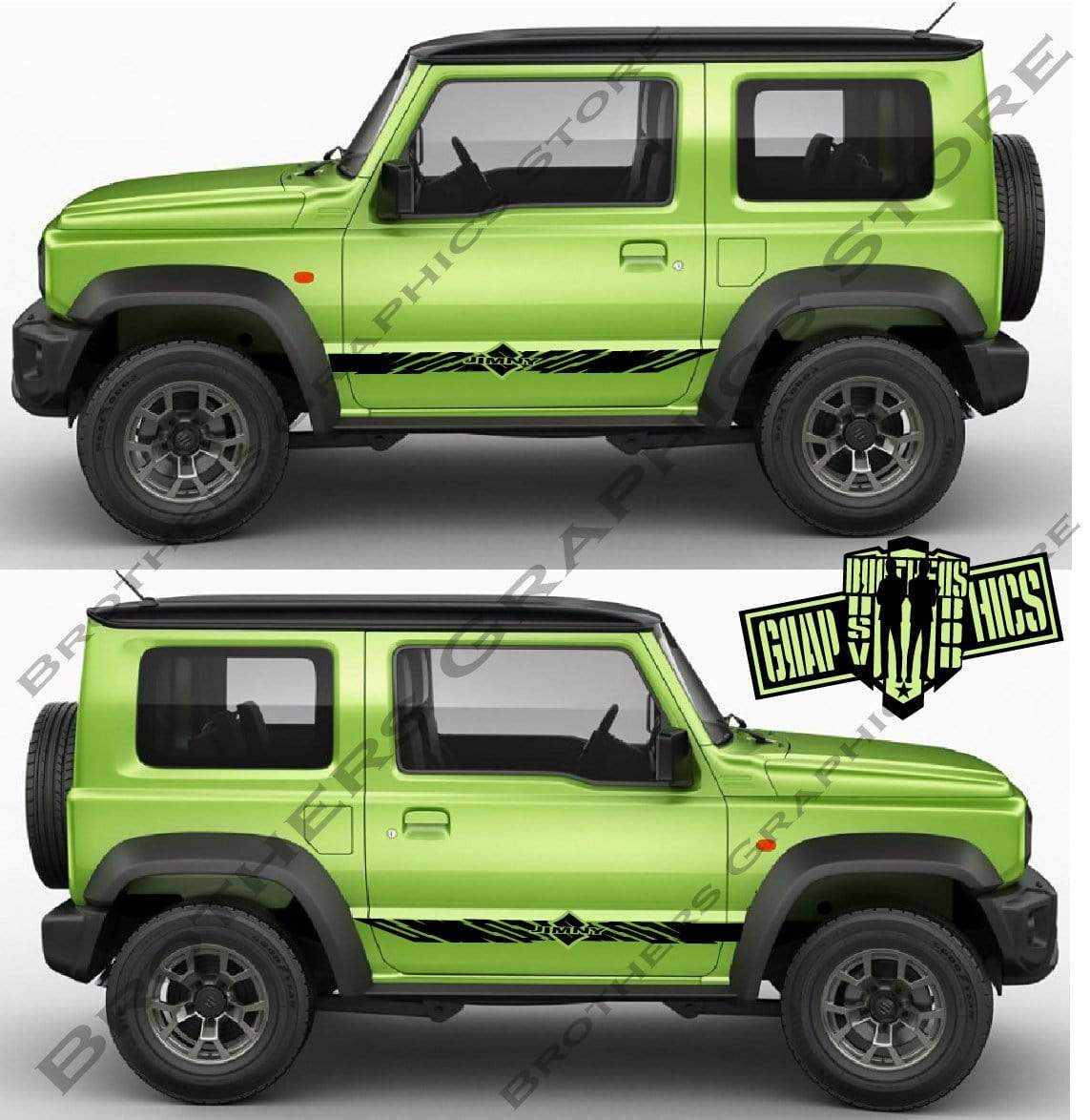 Decal Sticker Vinyl Side Racing Stripes for Suzuki Jimny - Brothers-Graphics