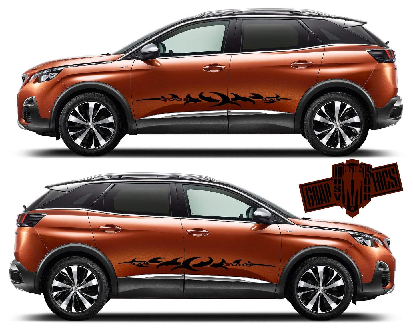 Decal Stickers Car Racing Vinyl Decal Sticker for Peugeot 3008 - Brothers-Graphics