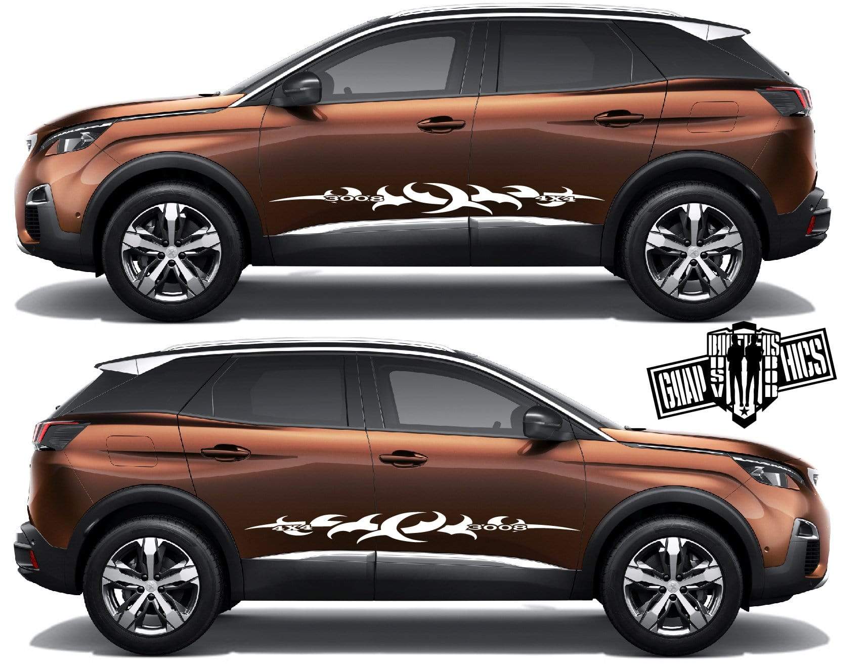 Decal Stickers Car Racing Vinyl Decal Sticker for Peugeot 3008 - Brothers-Graphics