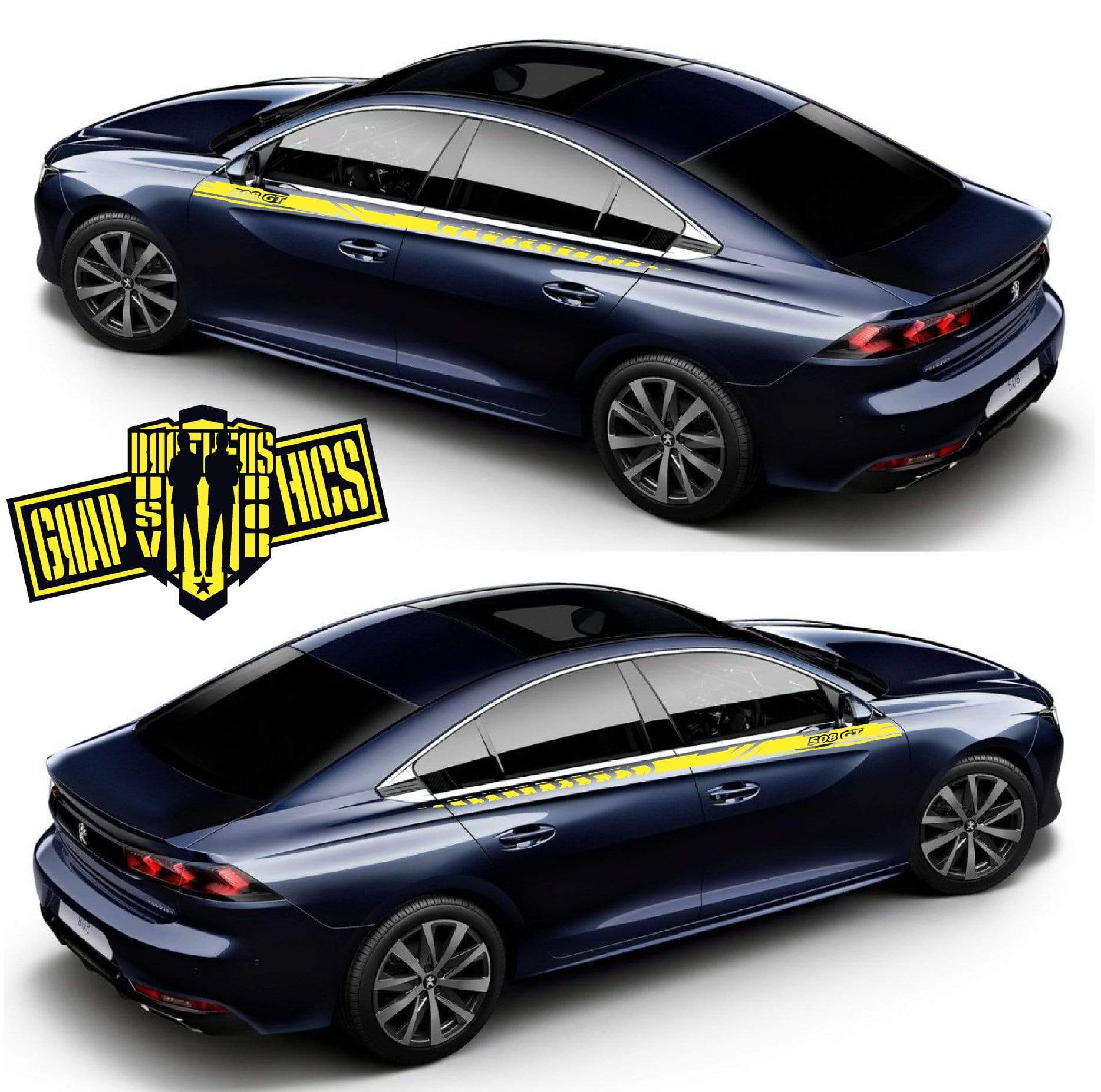 Decal Vinyl Racing Stripe Stickers For Peugeot 508 - Brothers-Graphics