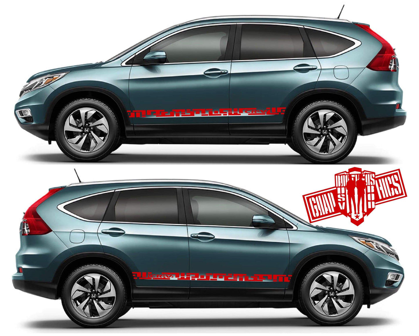 Decals Racing Car Doors Stickers Stripes For Honda CR-V - Brothers-Graphics