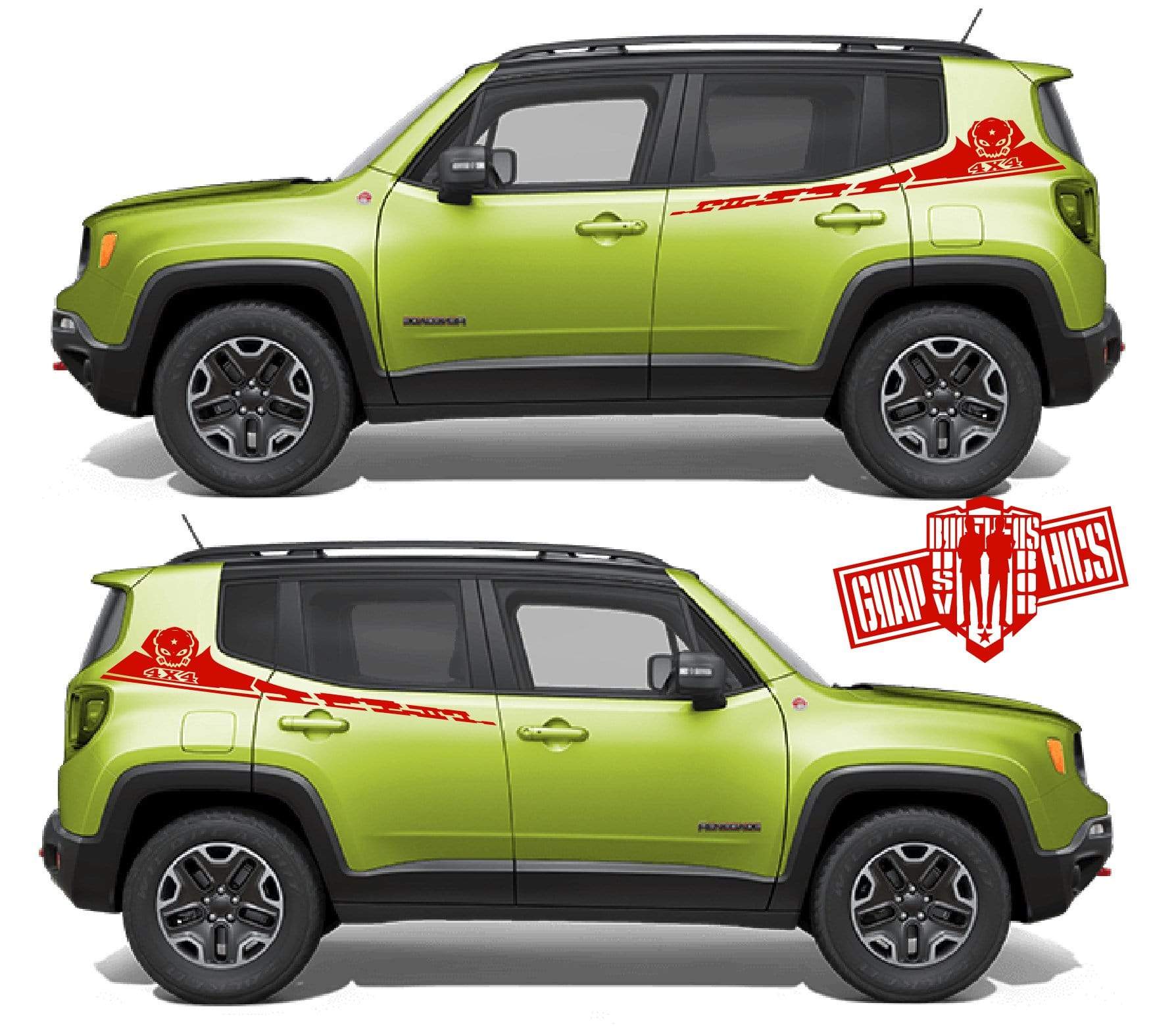 Decals Vinyl Racing Stripe Stickers For Jeep Renegade - Brothers-Graphics