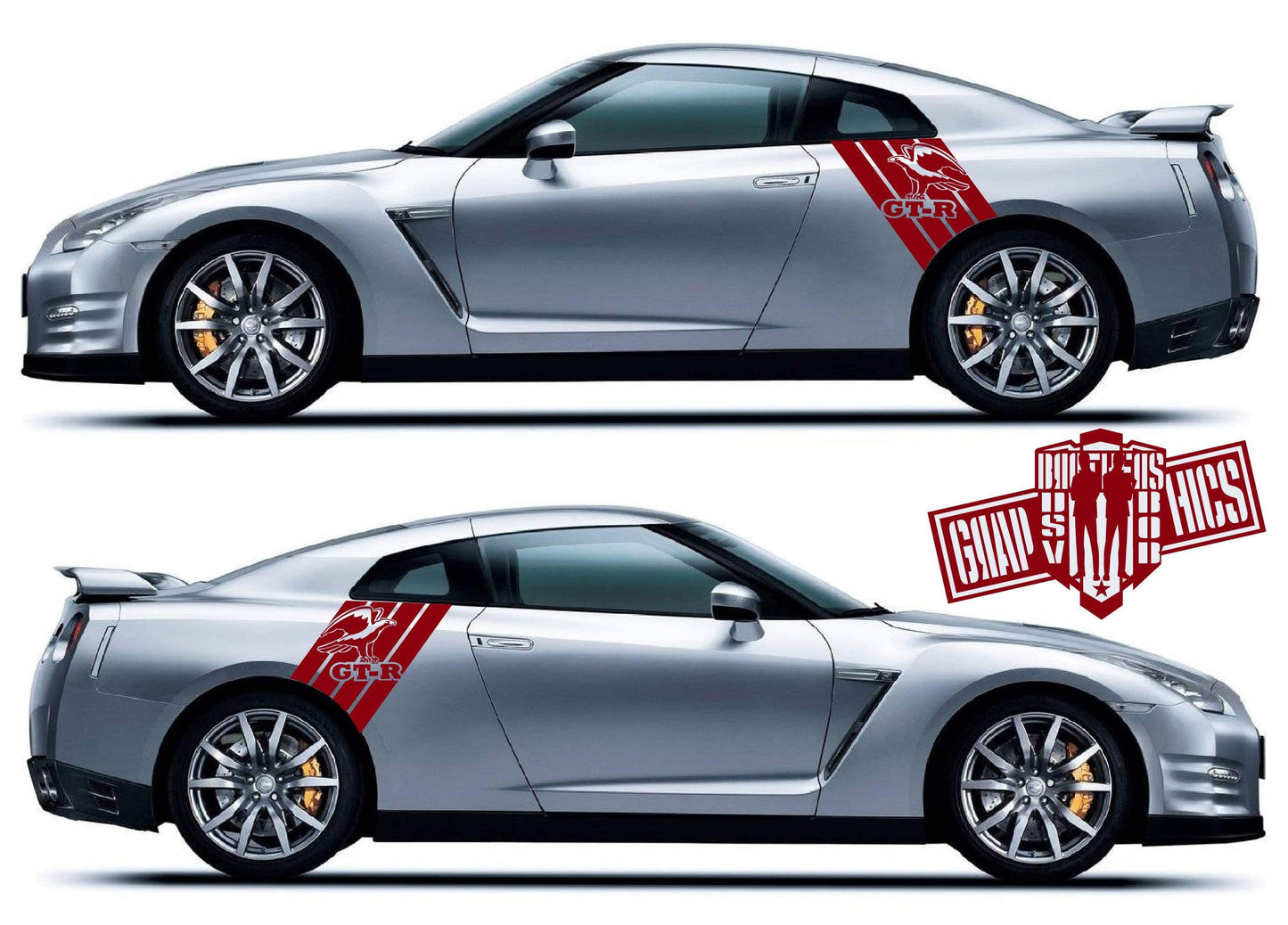 Decals Vinyl Racing Stripe Stickers For Nissan GT-R - Brothers-Graphics