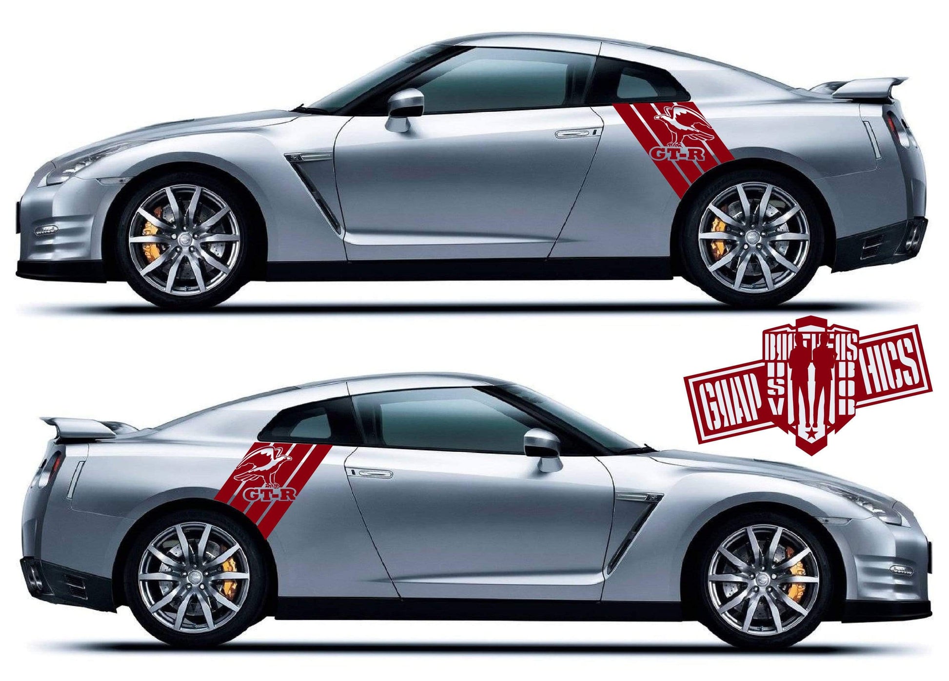 Decals Vinyl Racing Stripe Stickers For Nissan GT-R - Brothers-Graphics