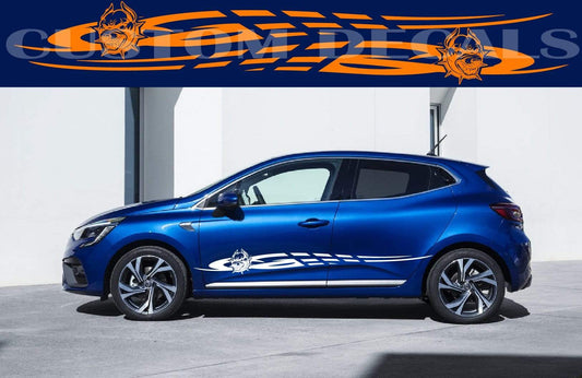 Autocollants graphiques pour chiens Renault Racing Stripes pour Renault Clio autocollants en vinyle Renault Clio