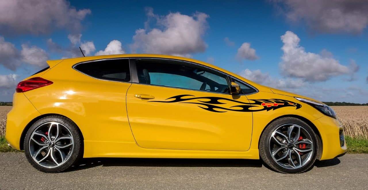 Vinyl Graphics Eagle Line Design Decal Sticker Vinyl Side Racing Stripes Compatible with Kia ProCeed