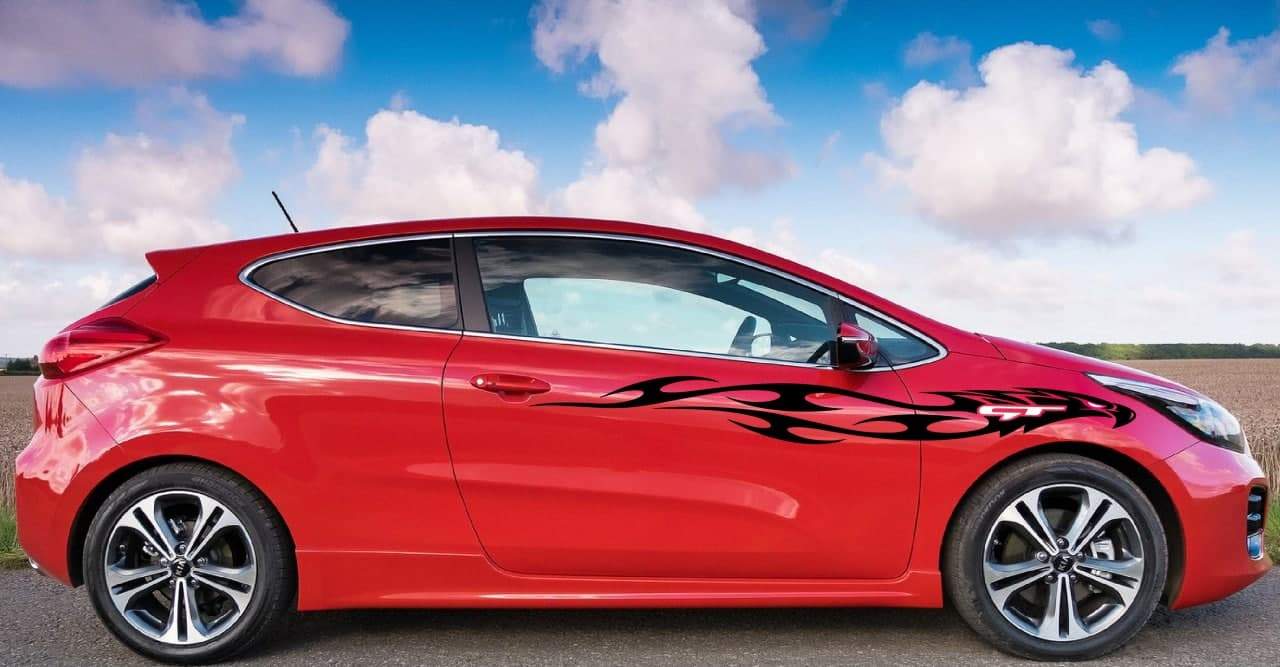 Vinyl Graphics Eagle Line Design Decal Sticker Vinyl Side Racing Stripes Compatible with Kia ProCeed