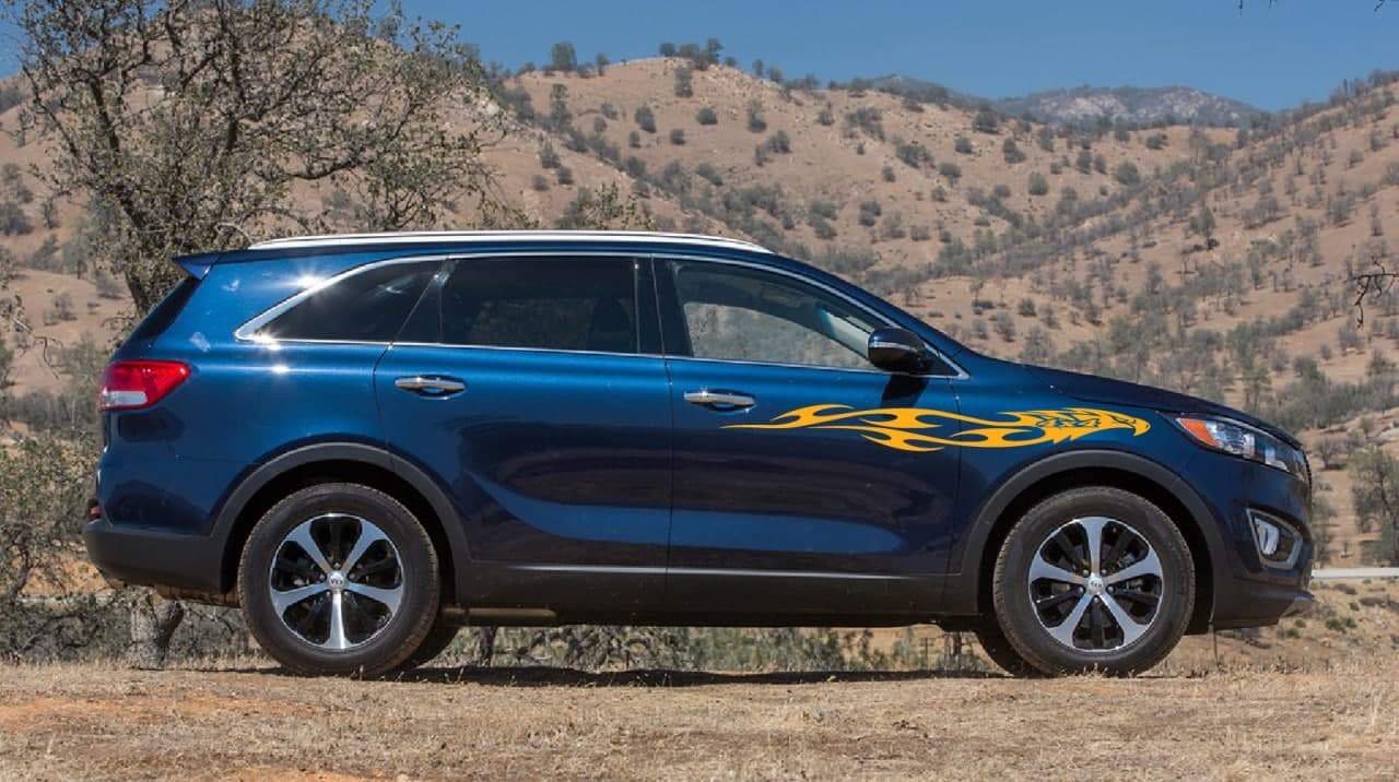 Vinyl Graphics Eagle Tribal design Decal Sticker Vinyl Side Racing Stripes Compatible with Kia Sorento