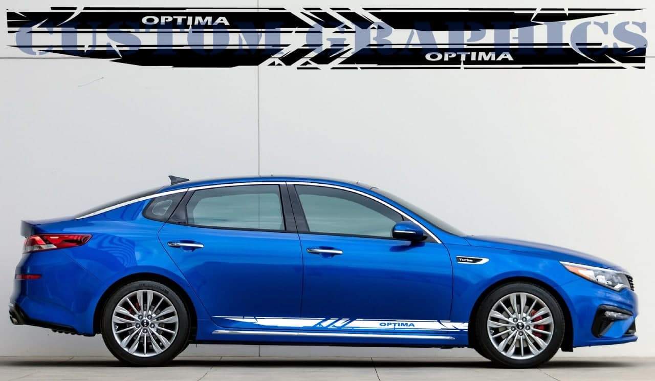 Vinyl Graphics Elegant Design Decal Sticker Vinyl Side Racing Stripes Compatible with Kia Optima