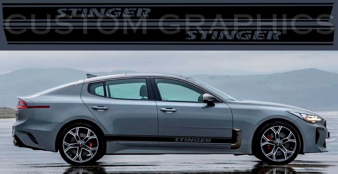 Vinyl Graphics elegant line Design Decal Sticker Vinyl Side Racing Stripes Compatible with Kia Stinger