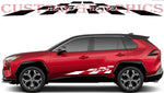 Vinyl Graphics Finish Best Design Decals Stickers Vinyl Side Racing Stripes Compatible with Toyota Rav4