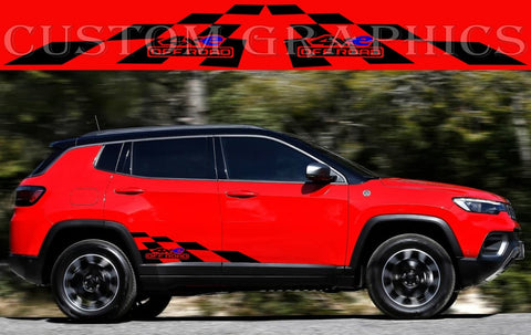 Vinyl Graphics Finish Design Stickers Vinyl Side Racing Stripes for Jeep Compass