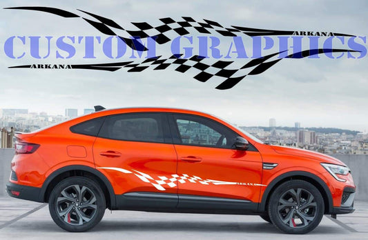 Vinyl Graphics Finish line Graphic Racing Stripes Compatible with Renault Arkana