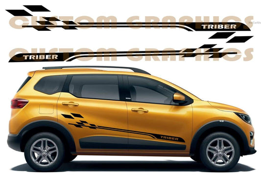 Vinyl Graphics Finish Style Design Graphic Racing Stripes Compatible with Renault Triber