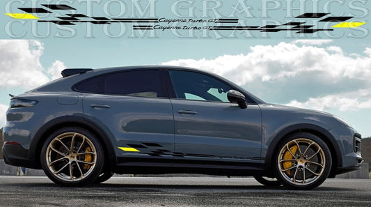 Vinyl Graphics Finish Style Design Vinyl Sticker Compatible With Porsche Cayenne Turbo GT 2022