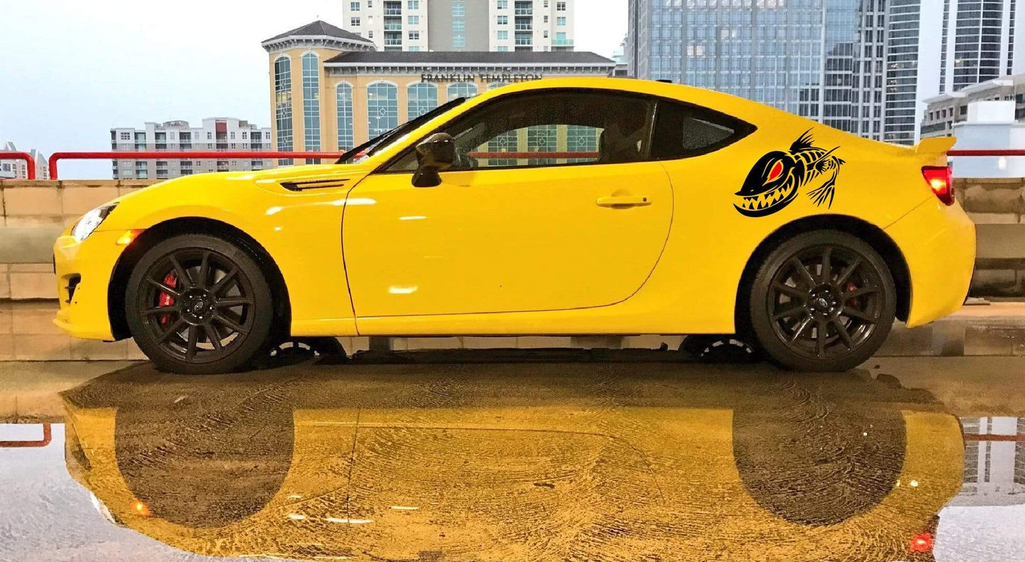Premium Vinyl Stickers Compatible with Subaru BRZ Fish Bones Design BFF
