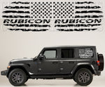Vinyl Graphics Flag USA Design Graphic Stickers Compatible with Jeep Wrangler Rubicon