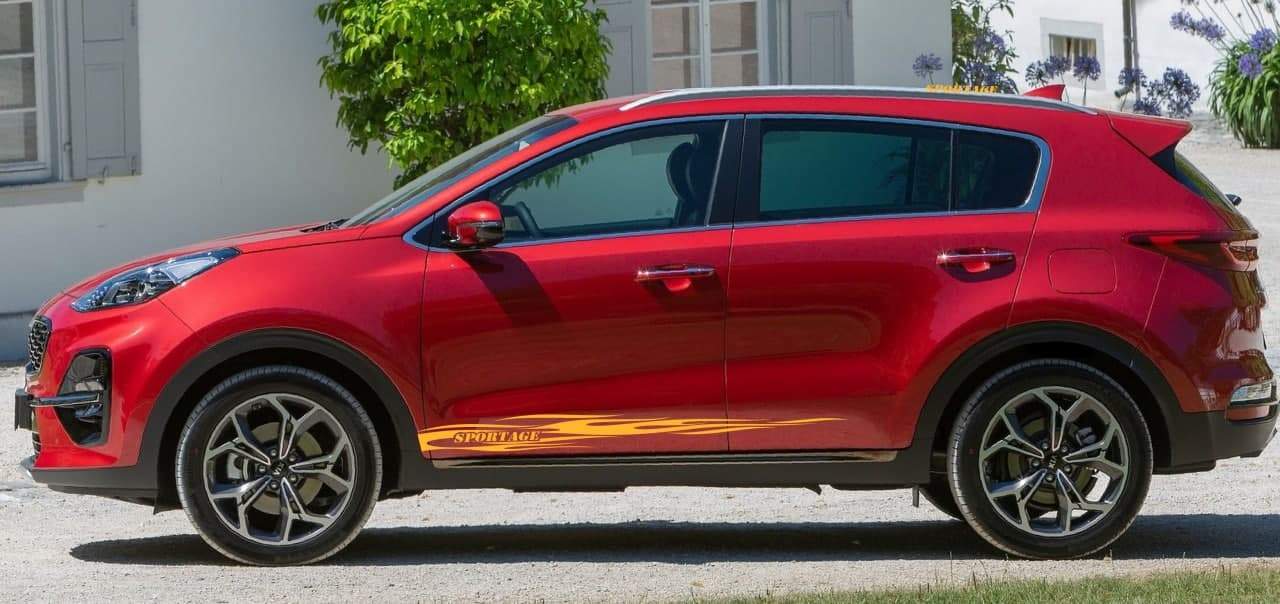 Vinyl Graphics Flame Design Decal Sticker Vinyl Side Racing Stripes Compatible with Kia Sportage