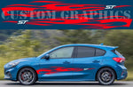Vinyl Graphics Flame Design Decal Sticker Vinyl Side Racing Stripes for Ford Focus
