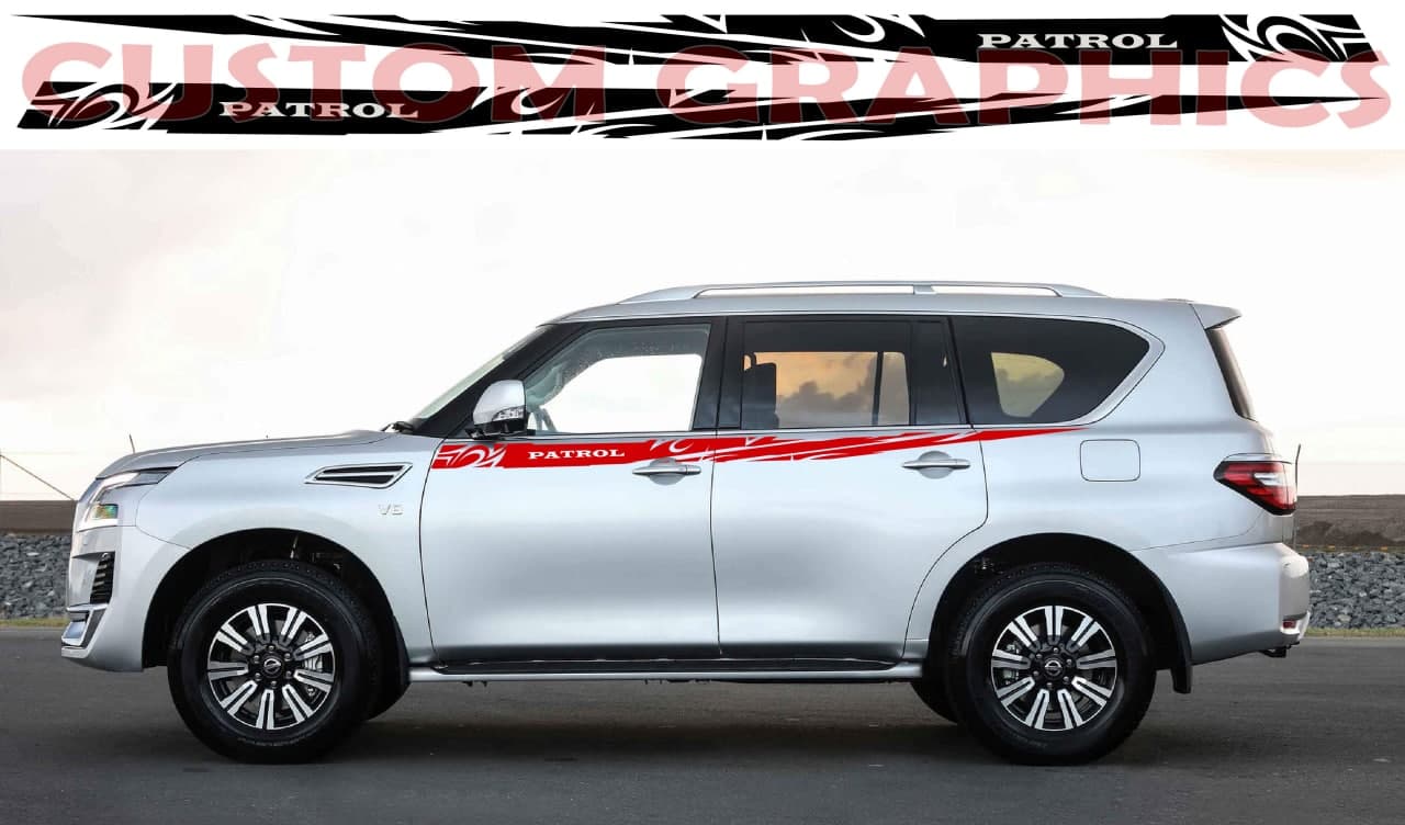 Vinyl Graphics Flame Graphic Vinyl Stripes Compatible with Nissan Patrol
