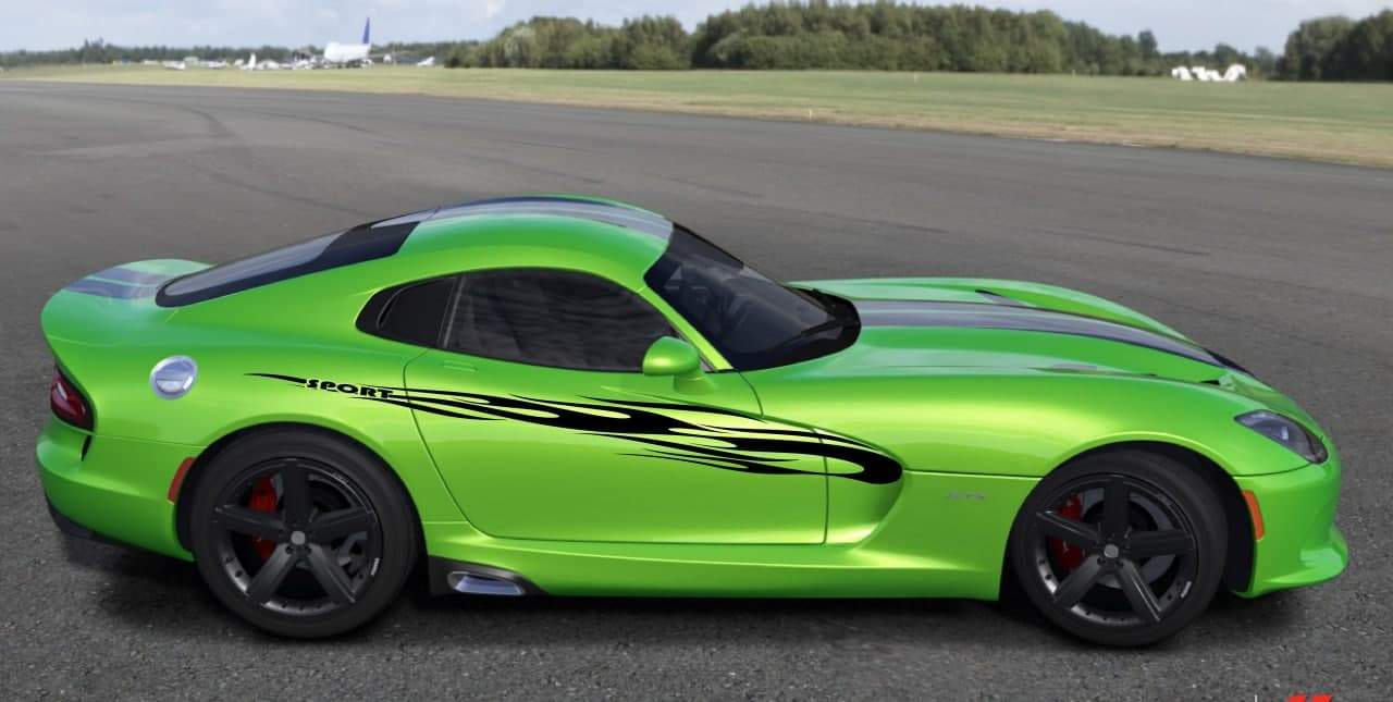 Vinyl Graphics Flame Line Graphic Vinyl Door Decal Racing Stripe stickers for Dodge Viper