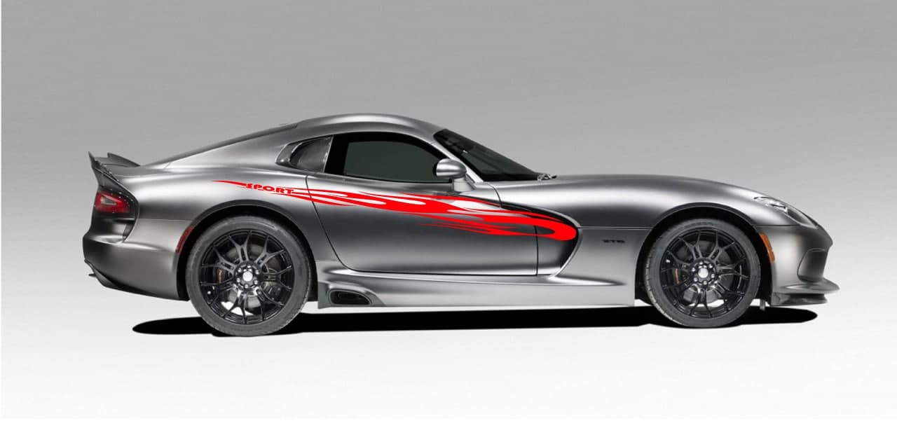 Vinyl Graphics Flame Line Graphic Vinyl Door Decal Racing Stripe stickers for Dodge Viper