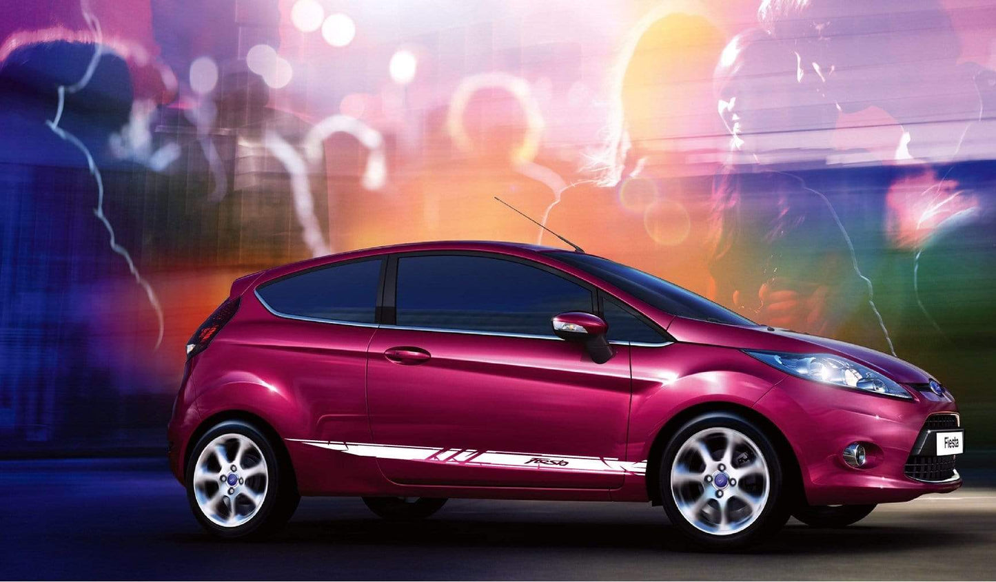 Premium Vinyl Stickers Compatible with Ford Fiesta Stylish Exclusive Auto Racing Line Design