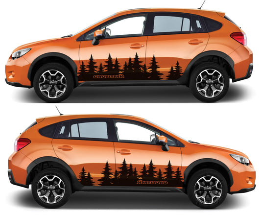 Premium Stickers Compatible With Subaru Crosstrek Style Wild Forest Design BFF