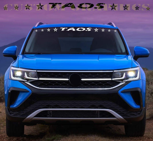 Vinyl Graphics Front Window Line Sport Design Sticker Compatible With VW Taos