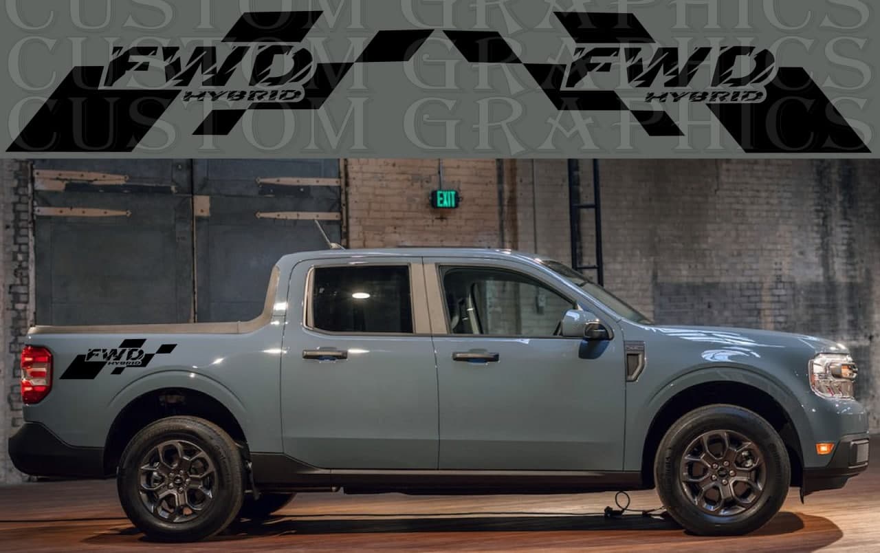 Vinyl Graphics FWD hybrid Design Stickers Decals Vinyl Graphics Compatible With Ford Maverick