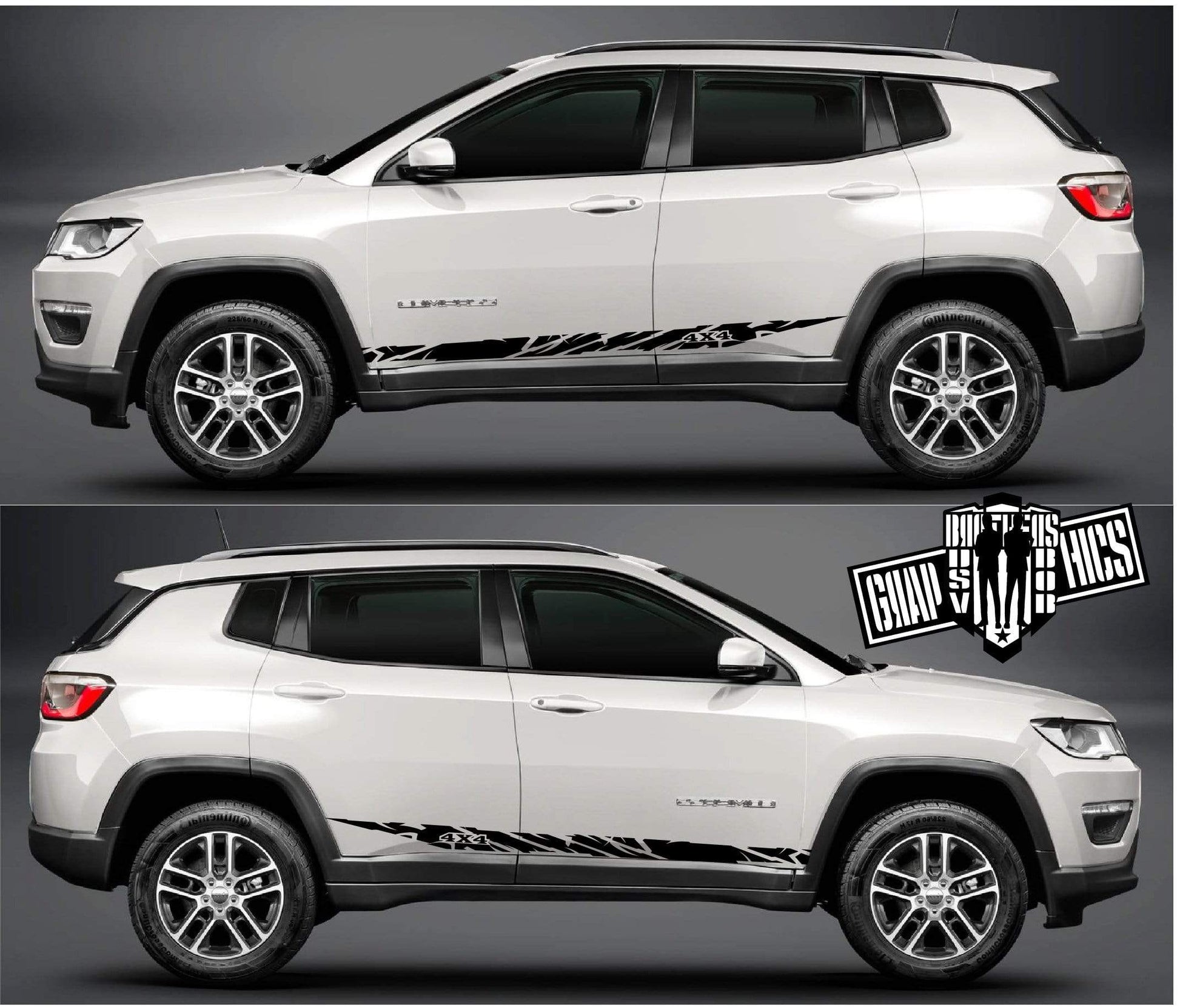 Graphics Decal Stickers Car Racing Vinyl Decal Sticker for Jeep Compass - Brothers-Graphics
