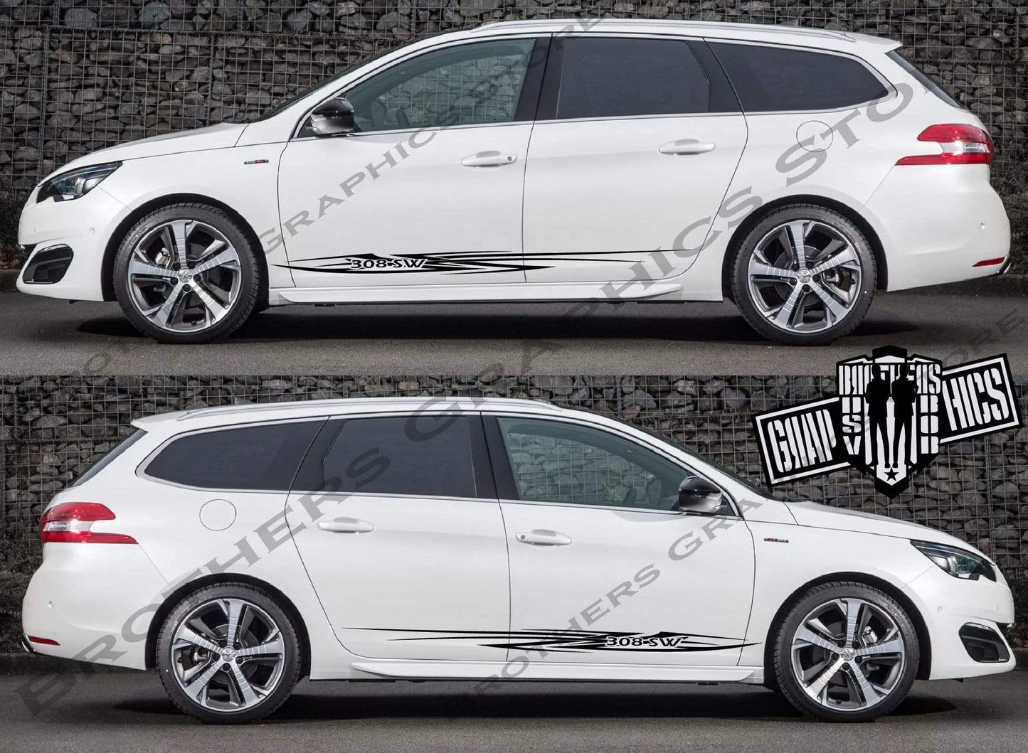 Graphics Decal Stickers Car Racing Vinyl Decal Sticker for Peugeot 308 SW - Brothers-Graphics