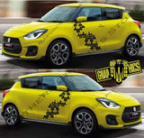 Graphics Racing Line Sticker Car Side Vinyl Stripe For Suzuki SWIFT - Brothers-Graphics