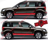 Graphics Racing Line Sticker Car Vinyl Stripes For Skoda Yeti - Brothers-Graphics