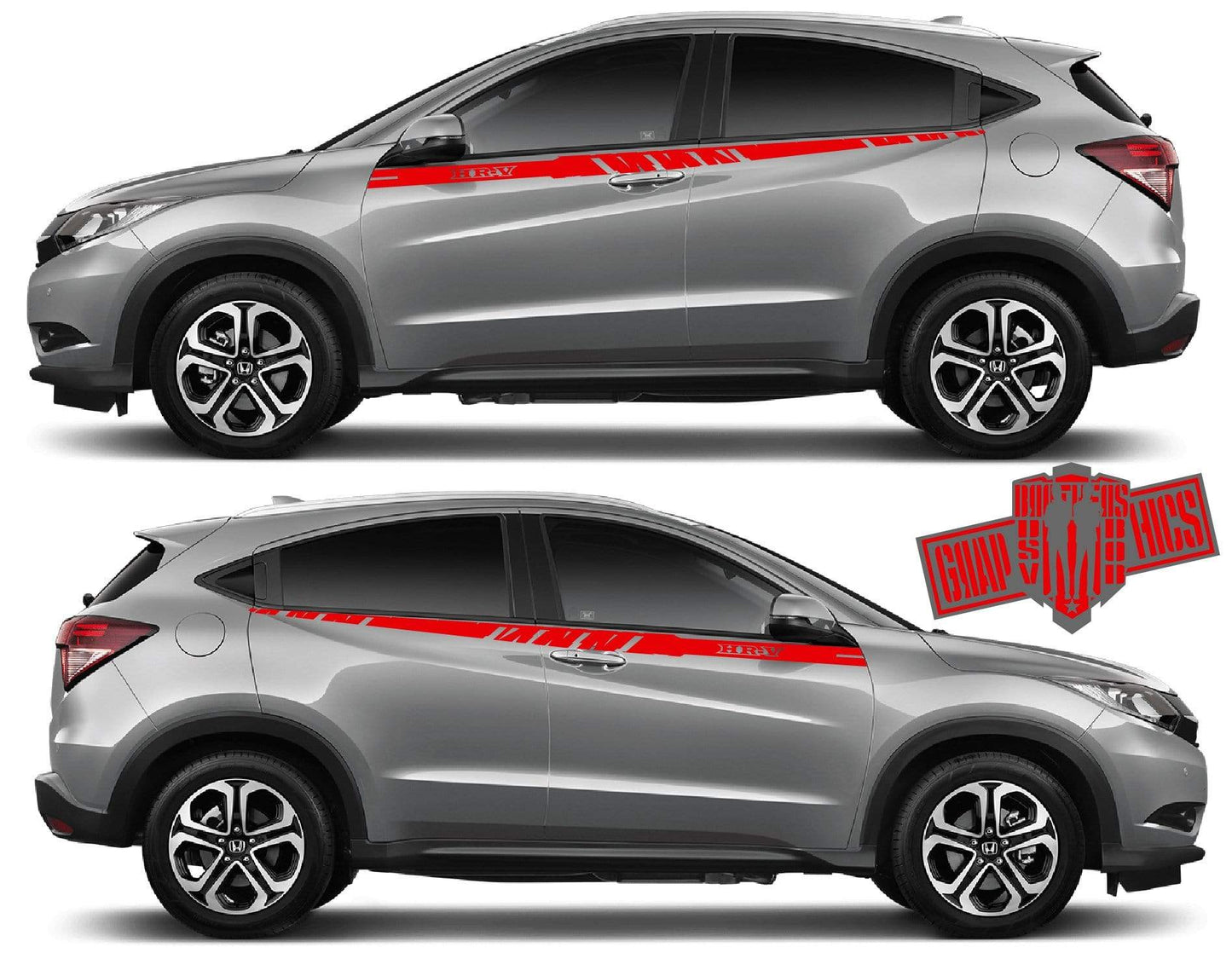 Graphics Racing Sticker Car Side Vinyl Stripes Fit For Honda HR-V - Brothers-Graphics