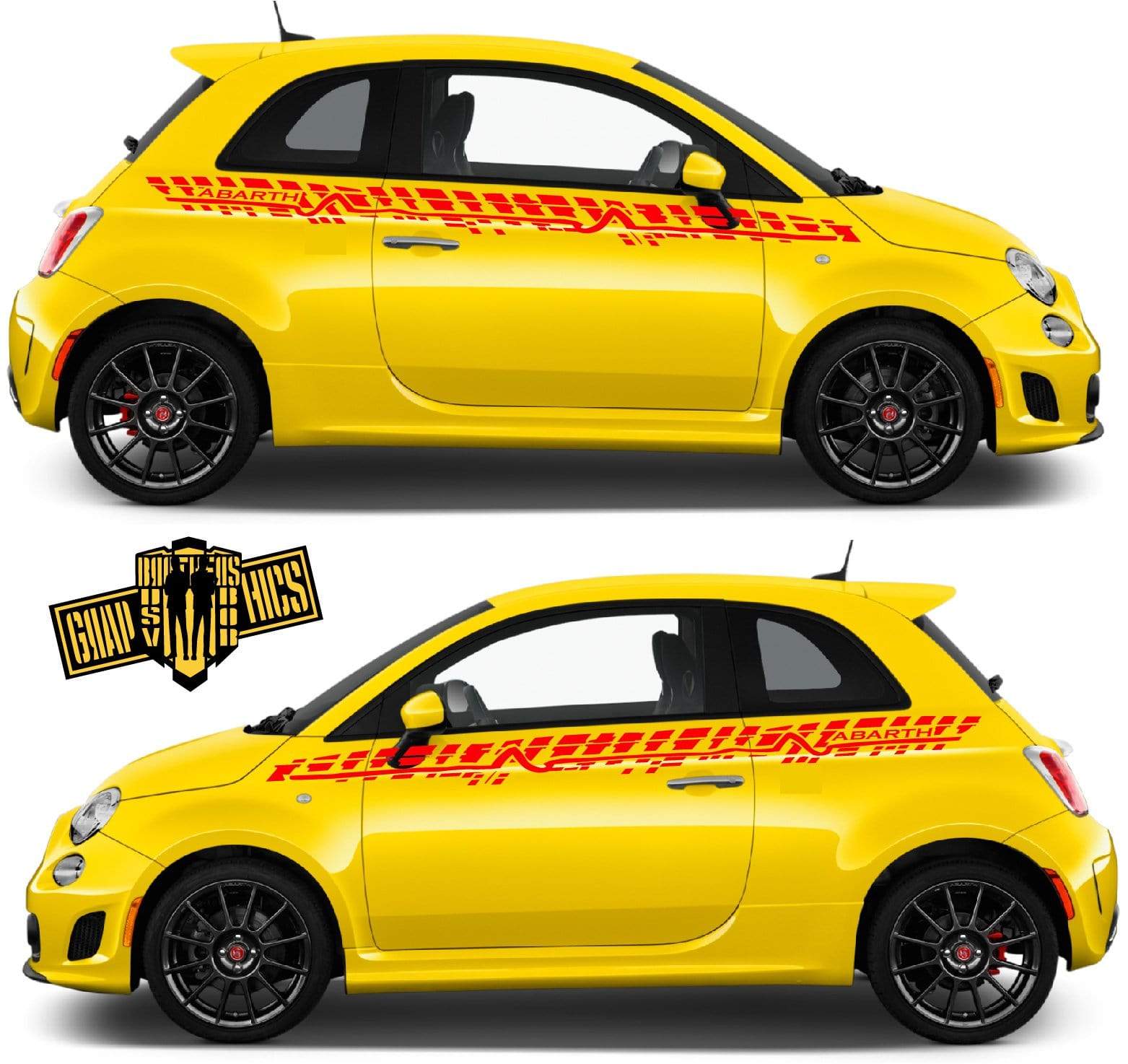 Graphics Racing Sticker Car Vinyl Stripes For Fiat Abarth 500 - Brothers-Graphics