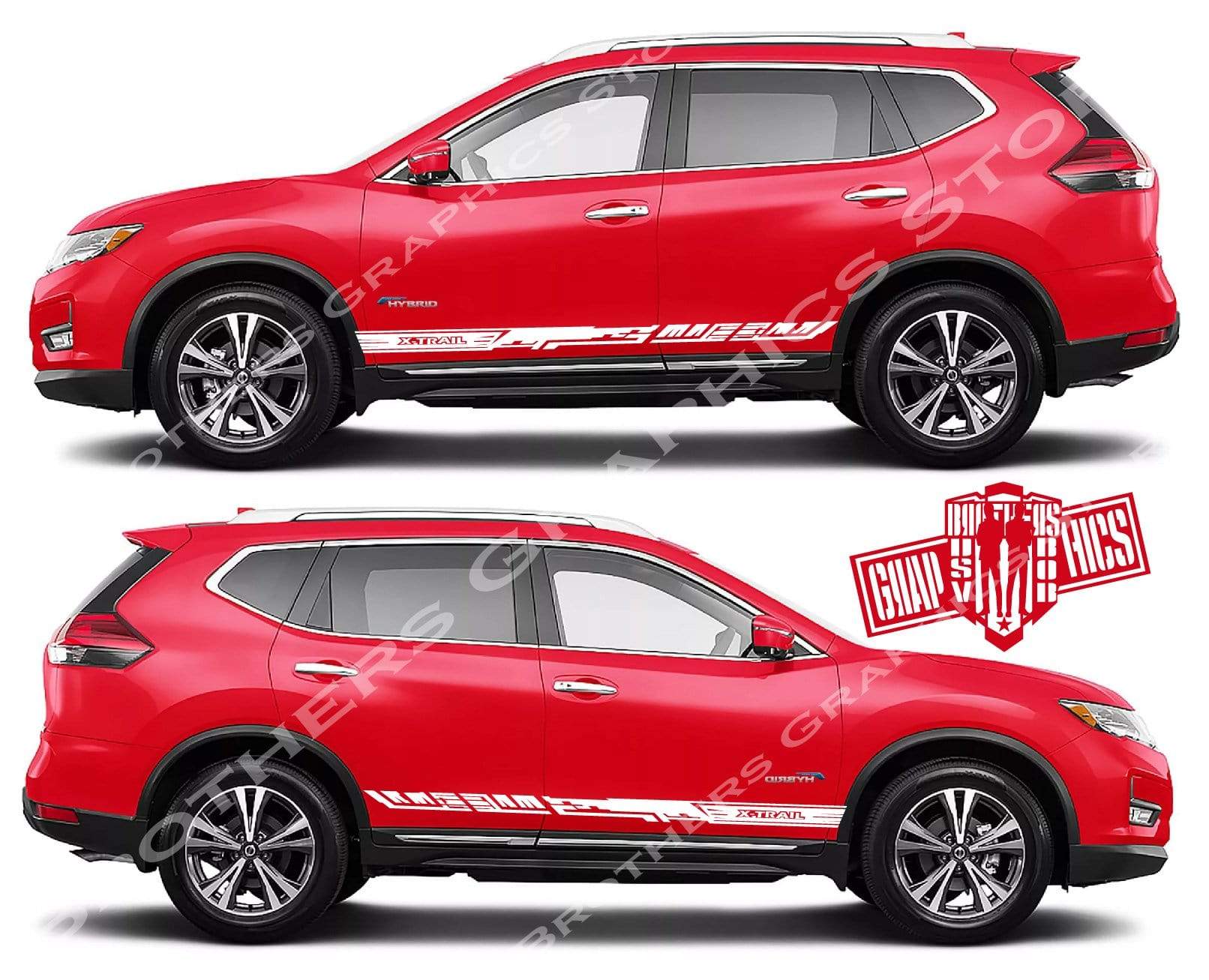 Graphics Racing Sticker Car Vinyl Stripes For Nissan X-Trail - Brothers-Graphics