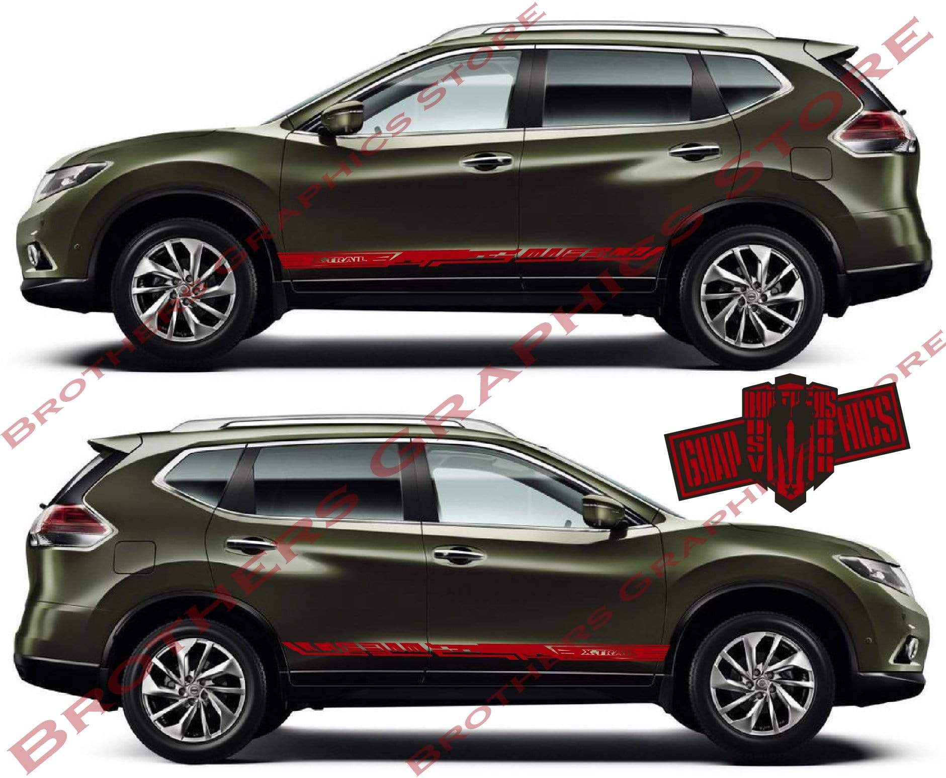Graphics Racing Sticker Car Vinyl Stripes For Nissan X-Trail - Brothers-Graphics